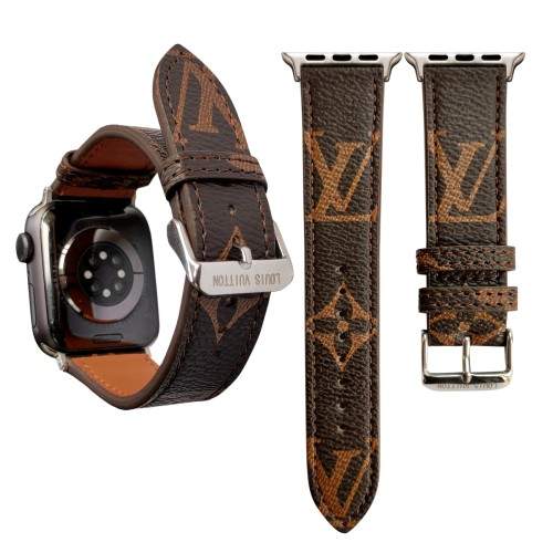 BRACELET EN CUIR MARRON CLASSIQUE DE LUXE POUR APPLE WATCH