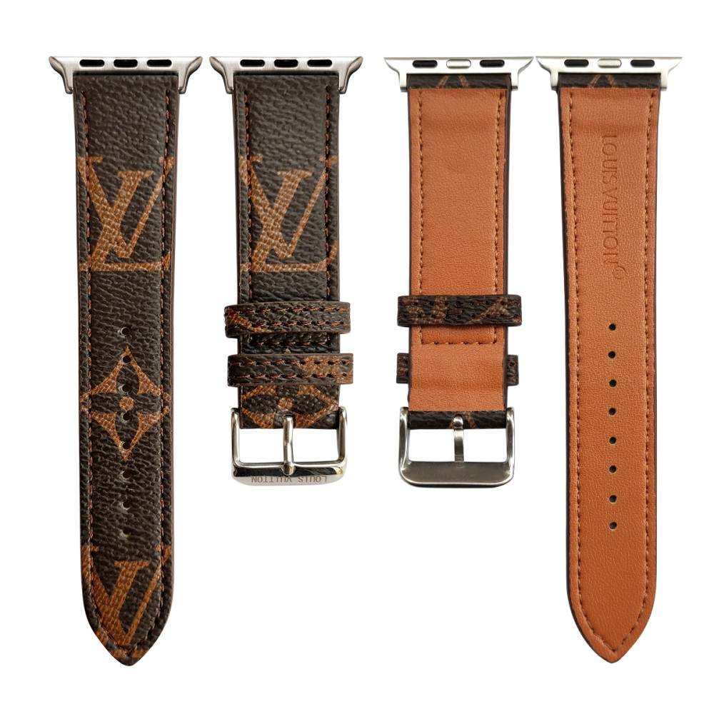 BRACELET EN CUIR MARRON CLASSIQUE DE LUXE POUR APPLE WATCH