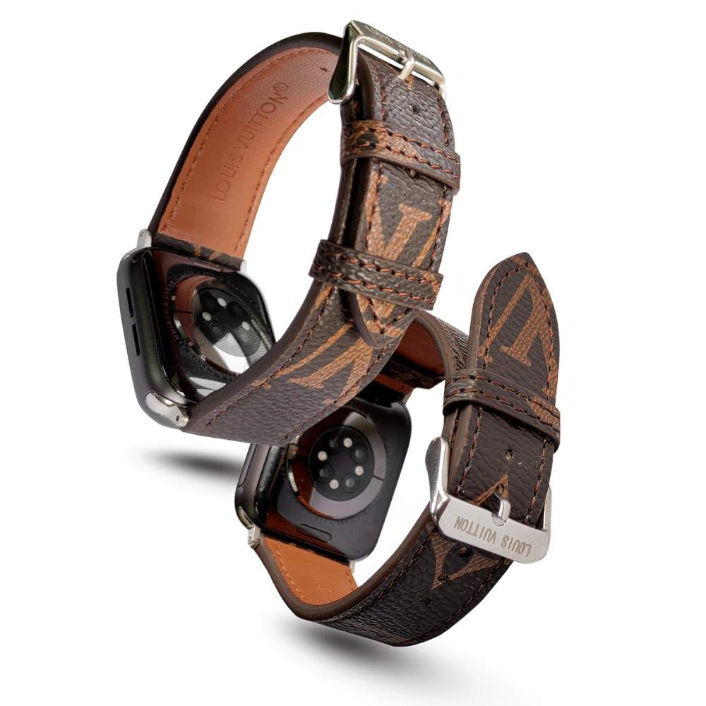 BRACELET EN CUIR MARRON CLASSIQUE DE LUXE POUR APPLE WATCH