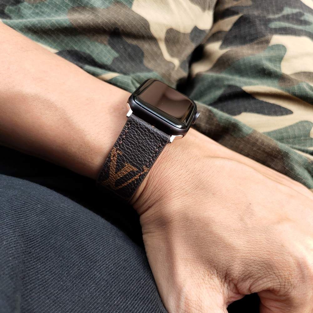 BRACELET EN CUIR MARRON CLASSIQUE DE LUXE POUR APPLE WATCH