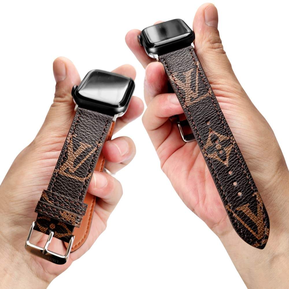 BRACELET EN CUIR MARRON CLASSIQUE DE LUXE POUR APPLE WATCH