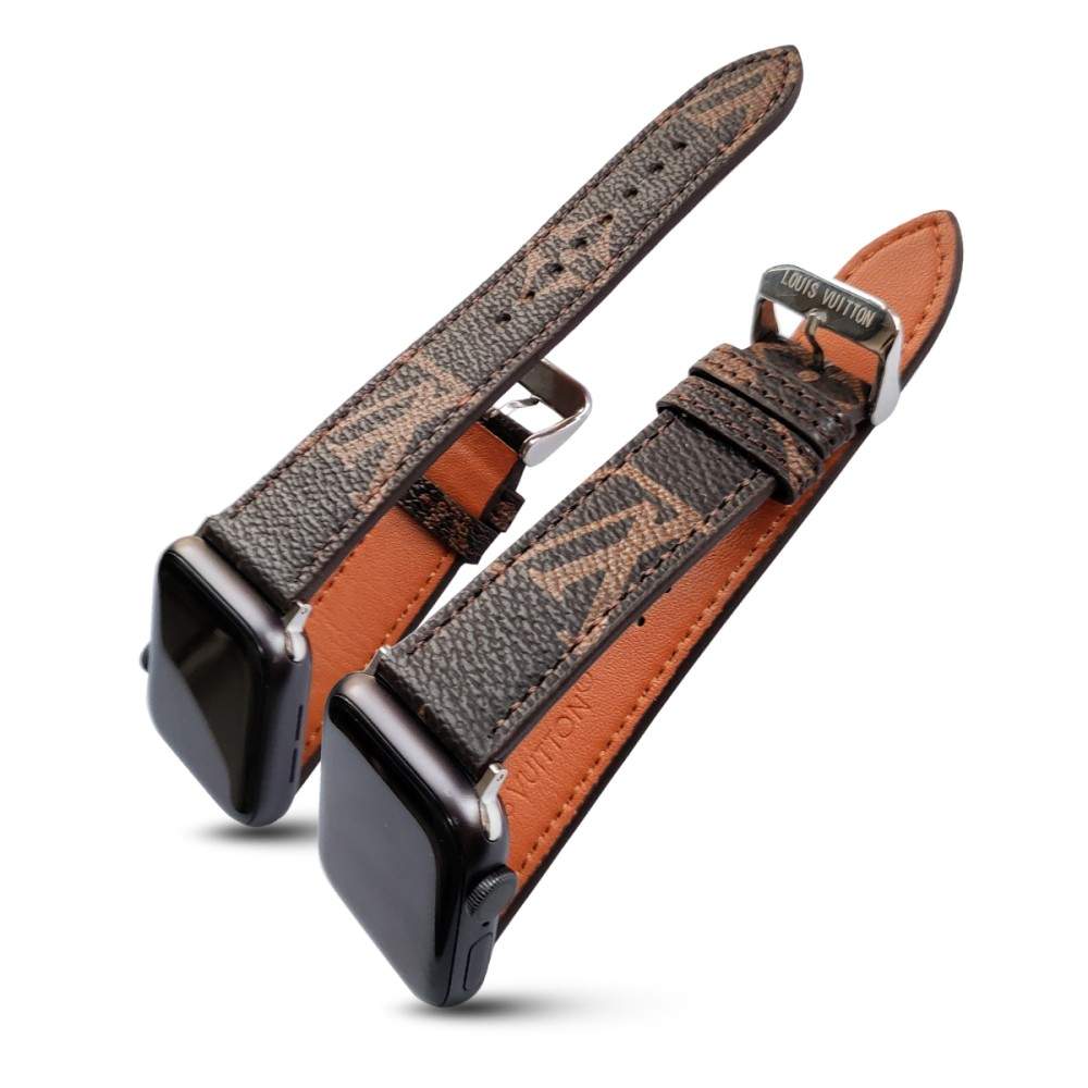 BRACELET EN CUIR MARRON CLASSIQUE DE LUXE POUR APPLE WATCH