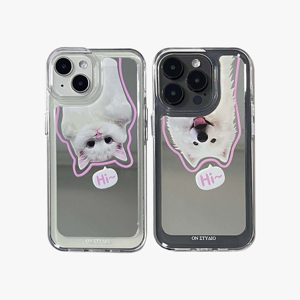 Zrcadlové pouzdro na iPhone | Pár koček a psů Ahoj (Kup 2 a získej 50 % slevu na jedno)