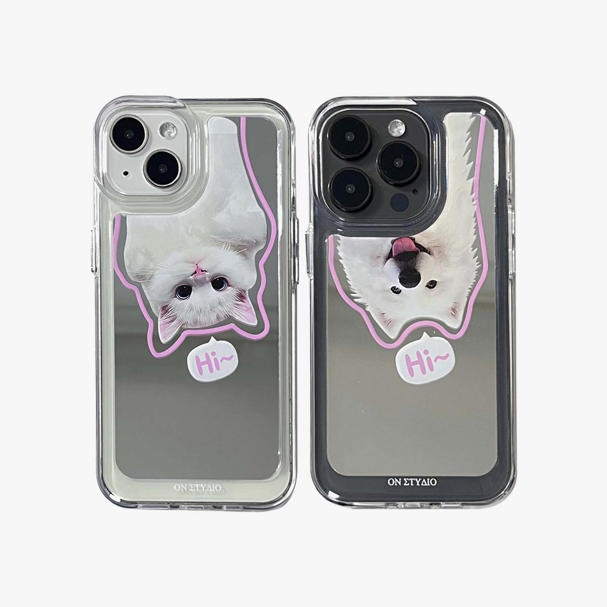 Zrcadlové pouzdro na iPhone | Pár koček a psů Ahoj (Kup 2 a získej 50 % slevu na jedno)