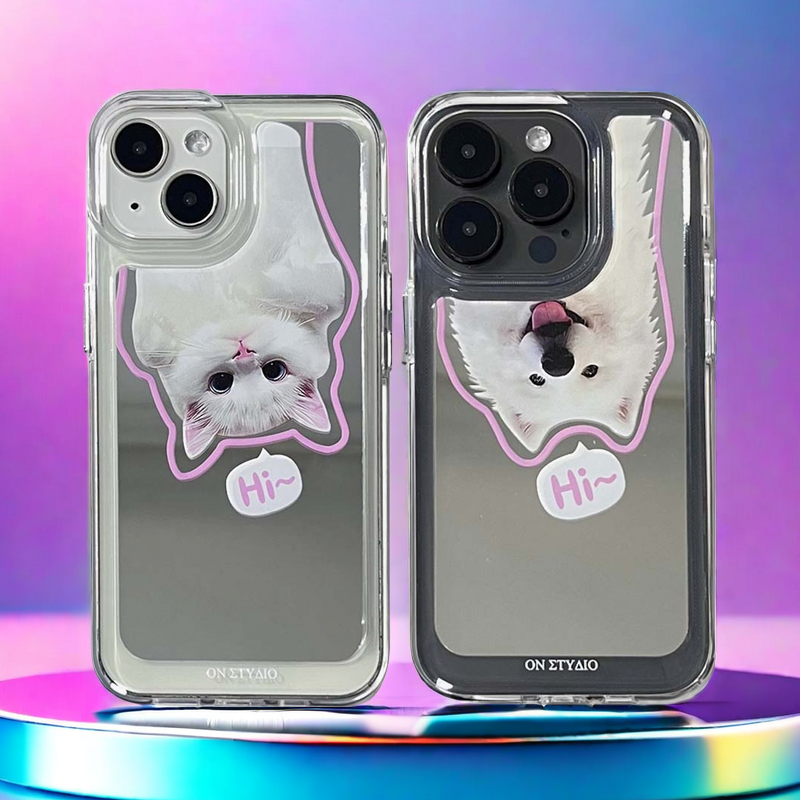 Zrcadlové pouzdro na iPhone | Pár koček a psů Ahoj (Kup 2 a získej 50 % slevu na jedno)